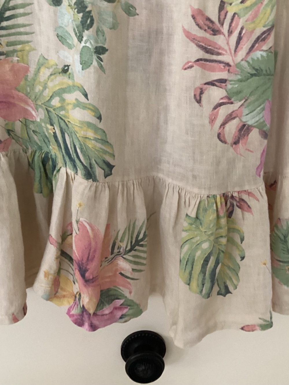 NWOT-LOGICA ITALIAN LINEN SKIRT - ASYMMETRICAL - TROPICAL PRINT - SIZE S - Picture 3 of 7